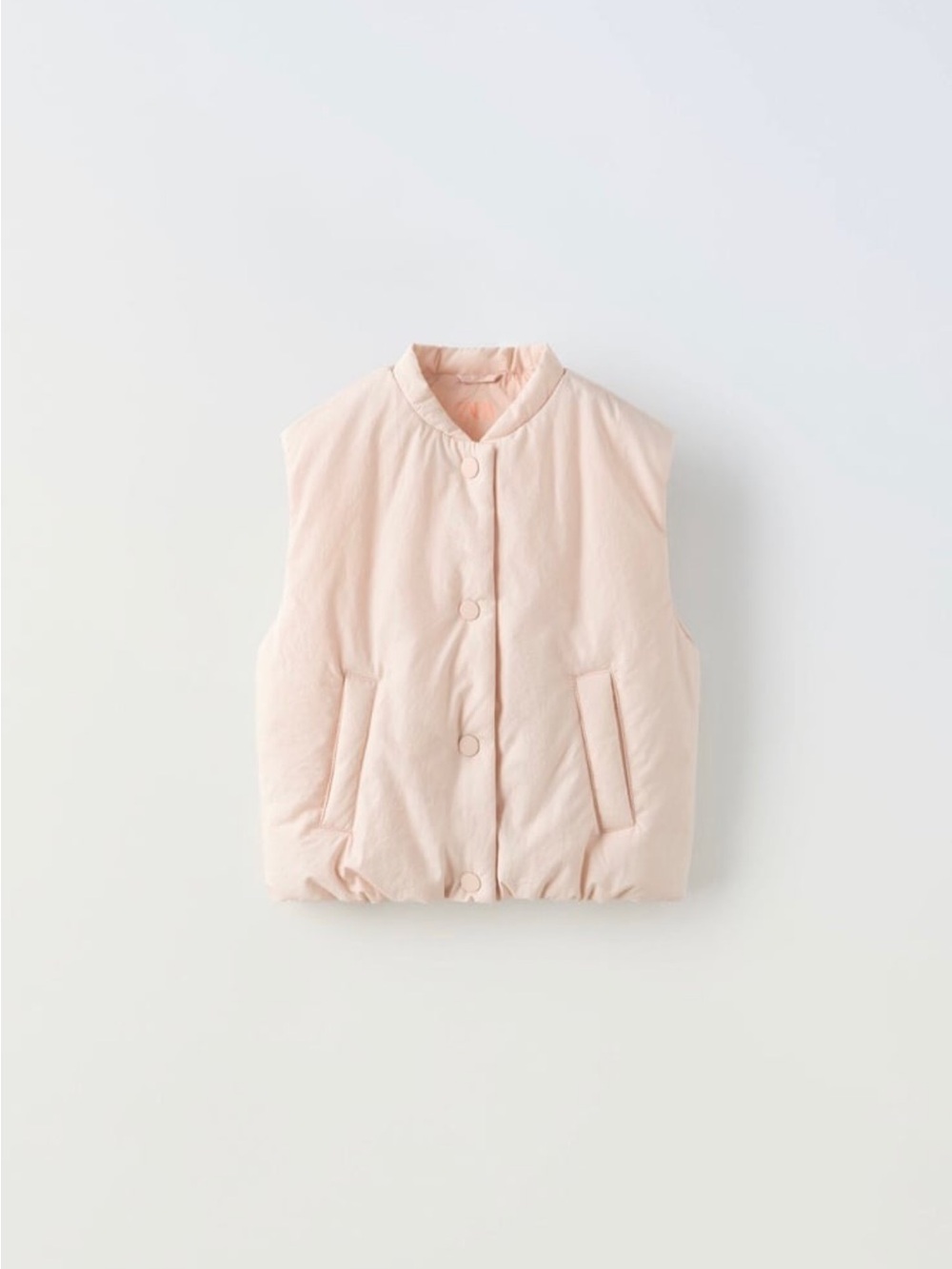 Zara Pale Blush Pink Puffer Light  Vest Size 5 - 6 year old